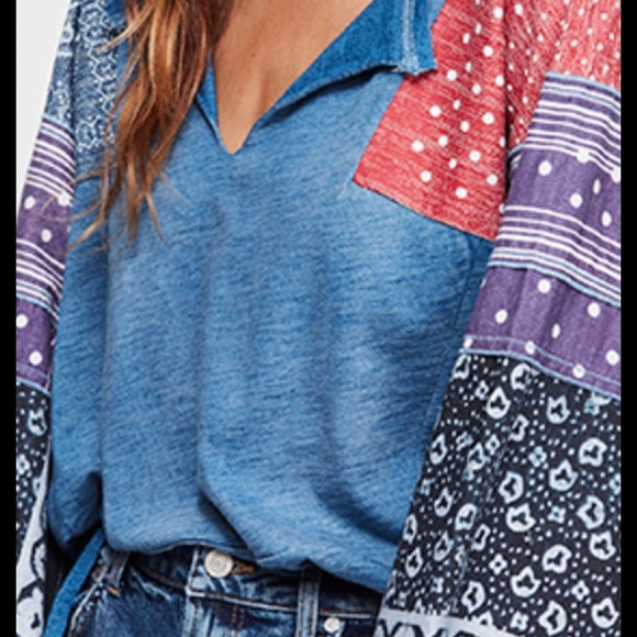 NEW NWT Free People Shibuya Tunic Blue - Picture 2 of 7